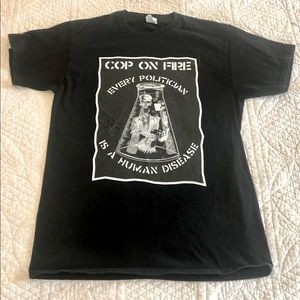 Black ‘Cop on Fire’ Men’s Tee Shirt